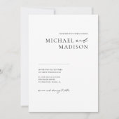 Minimalistische, moderne Schwarz-Weiß-Hochzeit Einladung (Vorderseite)