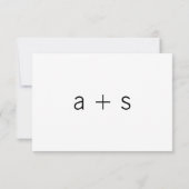 Minimalistische moderne Schwarz-Weiß-Hochzeit RSVP Karte (Rückseite)