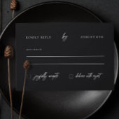Minimalistische moderne Schwarz-Weiß-Hochzeit RSVP Karte