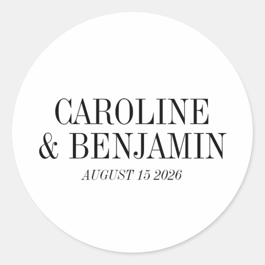 Minimalistische, moderne Schwarz-Weiß-Typografie-N Runder Aufkleber (Vorderseite)