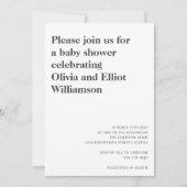 Minimalistische moderne Schwarz-weiße Einfache Bab Einladung (Vorderseite)