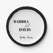 Minimalistische, moderne, schwarz-weiße, fette Nam Pappteller (Vorderseite)