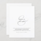 Minimalistische moderne Schwarz-weiße Hochzeit (Vorne/Hinten)