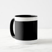 Minimalistische, moderne Schwarz-weiße Monogramm r Tasse (Vorderseite Links)