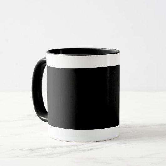 Minimalistische, moderne Schwarz-weiße Monogramm r Tasse (Vorderseite Links)