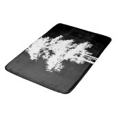 Minimalistische moderne Schwarz-weiße Silhouette Badematte (Schrägansicht)
