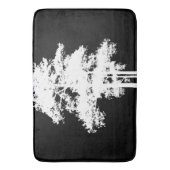 Minimalistische moderne Schwarz-weiße Silhouette Badematte (Vorderseite Vertikal)