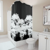 Minimalistische moderne Schwarz-weiße Silhouette Duschvorhang (Beispiel)