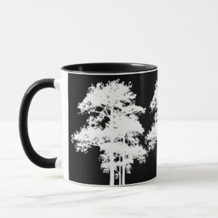 Minimalistische moderne Schwarz-weiße Silhouette Tasse