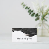 Minimalistische, moderne schwarze Farbe Visitenkarte (Stehend Vorderseite)