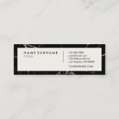 Minimalistische moderne schwarze mini visitenkarte (Rückseite)