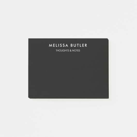 Minimalistische moderne schwarze Post-it-Notizen Post-it Klebezettel (Vorderseite)