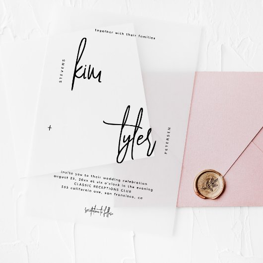 Minimalistische, moderne, schwarze Schrift Acryleinladungen