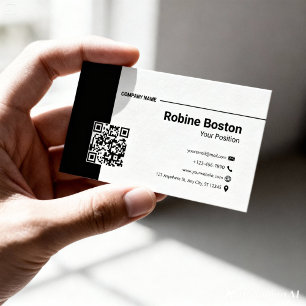 Minimalistische moderne schwarze und weiße Visiten Visitenkarte