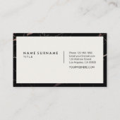 Minimalistische moderne schwarze visitenkarte (Rückseite)