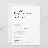 Minimalistische moderne Script-Baby-Dusche Einladung (Vorderseite)