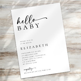 Minimalistische moderne Script-Baby-Dusche Einladung