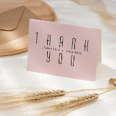 Minimalistische moderne Script Blush Danke Foto Karte