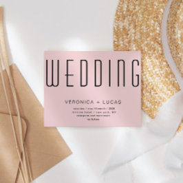 Minimalistische moderne Script Blush-Hochzeit Einladung