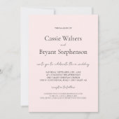 Minimalistische moderne Script Chic Blush Pink Hoc Einladung (Vorderseite)