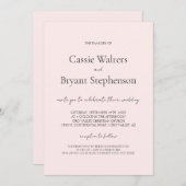 Minimalistische moderne Script Chic Blush Pink Hoc Einladung (Vorne/Hinten)