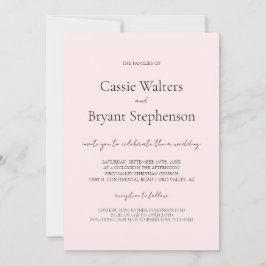 Minimalistische moderne Script Chic Blush Pink Hoc Einladung