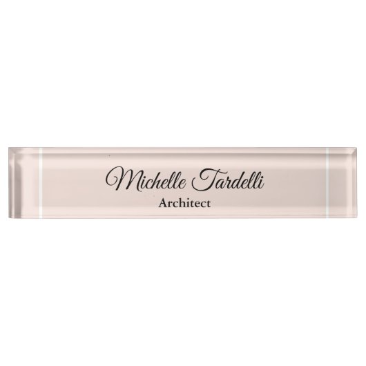 Minimalistische moderne Script-Kalligrafie Namensplakette (Vorderseite)