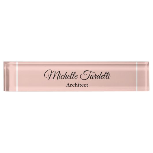 Minimalistische moderne Script-Kalligrafie Namensplakette (Vorderseite)