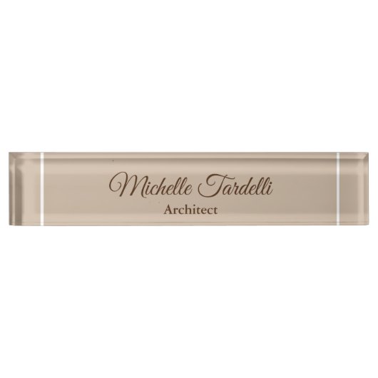Minimalistische moderne Script-Kalligrafie Namensplakette (Vorderseite)