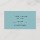 Minimalistische moderne Script Name Business Card Visitenkarte (Rückseite)