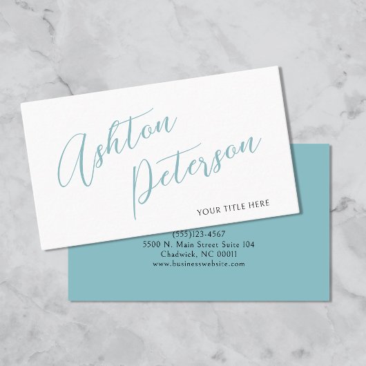 Minimalistische moderne Script Name Business Card Visitenkarte