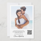 Minimalistische moderne Script QR Code Foto Hochze Einladung (Rückseite)