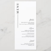 Minimalistische moderne Script Schriftart-Hochzeit Menükarte (Vorderseite)