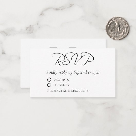 Minimalistische moderne Script-UAWG Monogram-Hochz Mitteilungskarte (Vorderseite/Rückseite Beispiel)