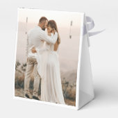Minimalistische moderne Script Wedding Foto Gevor Geschenkschachtel (Rückseite)