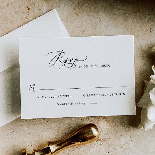 Minimalistische moderne Script-Wedding RSVP-Karte RSVP Karte