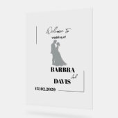 Minimalistische moderne Silhouette Hochzeit Acrylschild (Winkel)