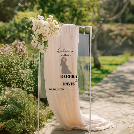 Minimalistische moderne Silhouette Hochzeit Acrylschild
