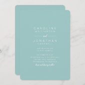 Minimalistische moderne Skriptheirat-Nachnamen Einladung (Vorne/Hinten)