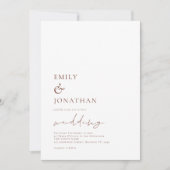 Minimalistische moderne Skripthochzeit Einladung (Vorderseite)