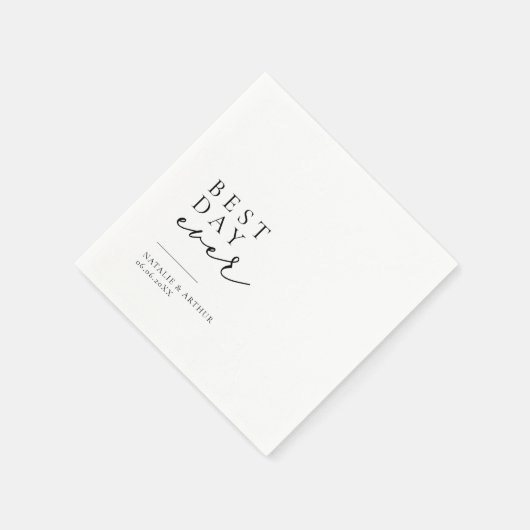 Minimalistische moderne Skripthochzeit Serviette (Ecke)