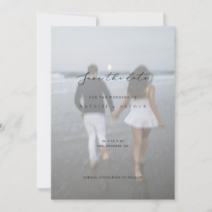 Minimalistische moderne Skripthochzeit speichert d Save The Date