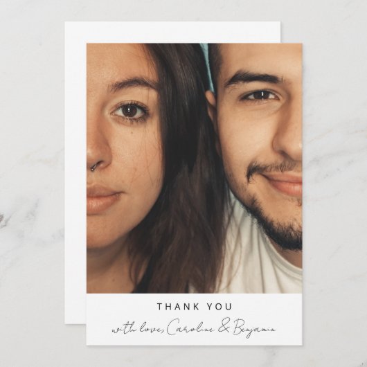 Minimalistische moderne Skriptnamen Personalisiert Dankeskarte (Vorne/Hinten)