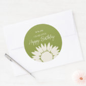 Minimalistische moderne Sonnenblume Custom Happy B Runder Aufkleber (Umschlag)