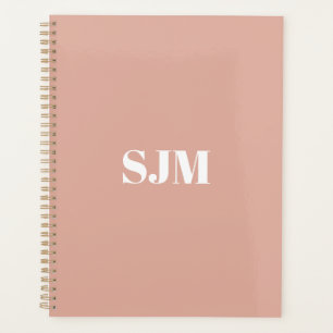 Minimalistische moderne staubige Monogramm-Initial Planer