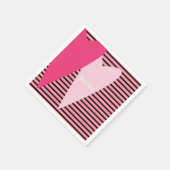 Minimalistische, moderne Streifen rosa Herzen nach Serviette (Ecke)