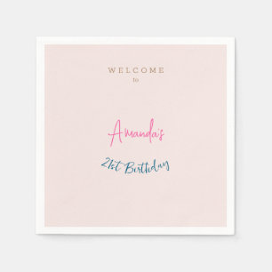 Minimalistische moderne süße Geburtstagsfeier Serviette