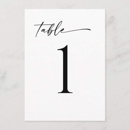 Minimalistische moderne Tischnummer (Vorderseite)