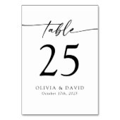 Minimalistische moderne Tischnummer (Vorderseite)