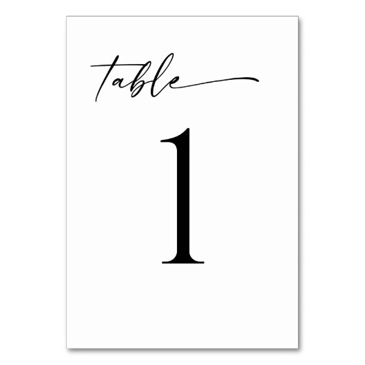Minimalistische moderne Tischnummer (Vorderseite)